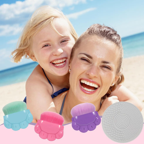 RGQSUN 3 Pack Set Kids Sunscreen Applicator,Sunblock Buddy Brush with Protective Case,Sun Lotion Applicator Sun Cream