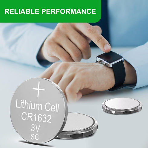 CR1632 Batteries 5 Pack, 3 Volt Lithium Coin Cell Batteries for Car Remote, CR1632 Lithium Battery