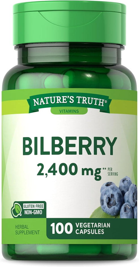 Nature's Truth Bilberry Fruit Extract Capsules, 2400mg, 100 Count