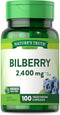 Nature's Truth Bilberry Fruit Extract Capsules, 2400mg, 100 Count
