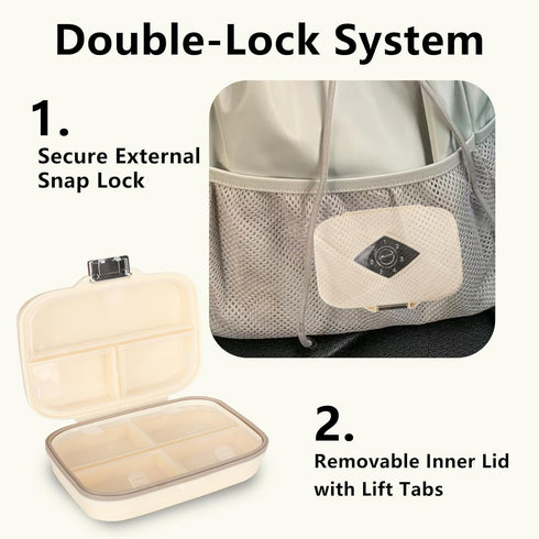 XAQEGUW 7 Weekly Pill Organizer, Compartment Travel Pill Case with Rotatable Dose Recorder, Daily Waterproof Airtight