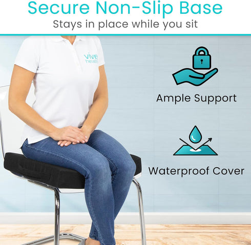 Tailbone Vive Orthopedic Seat Cushion - Folding Wheelchair Cushion - for Stadium, Car, Office Chair Seat - Portable