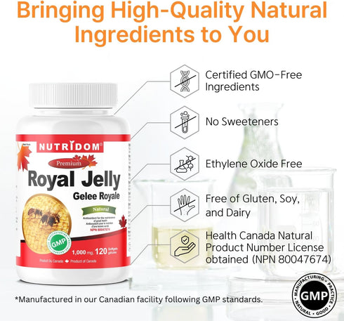 Royal Jelly 1000mg, 120 Softgels (One Bottle)
