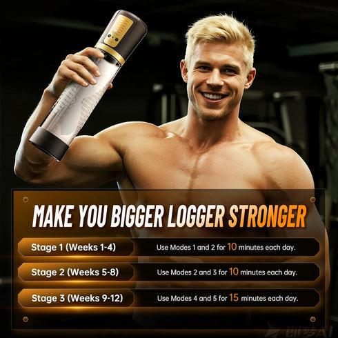 Rewuwa 5 (6 Male Penis Pump Sex Toys, Automatic Enlargers & Extend Pump for Men with Training Modes, Adult Toys for Men