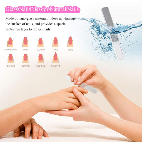 MORGLES Nail Polish Remover Clips Kit, 10 Pcs Nail Clips, 300 Pcs Cotton Pads, Glass Shiner, Cuticle Pusher