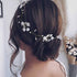 JAKAWIN Bride Flower Wedding Hair Vine, Leaf Hair Piece, Pearl Bridal Headpiece for Women and Girls