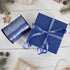 TONIFUL Blue Curling Ribbon, Gold Rimmed, 250 Yards for DIY Decor, Gift Wrapping, Christmas, Birthday Supplies