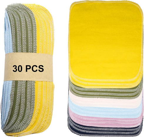 Reusable Paper Towels Washable — 30 Pack, Zero Waste Absorbent Reusable Paper Towels, 100% Cotton Kitchen Napkins