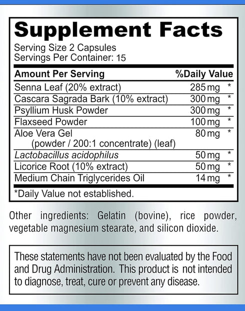 15 Day Colon Cleanse and Detox, Herbal Detox Formula for Weight Loss, Constipation Relief - Natural Safe Colon Cleanser
