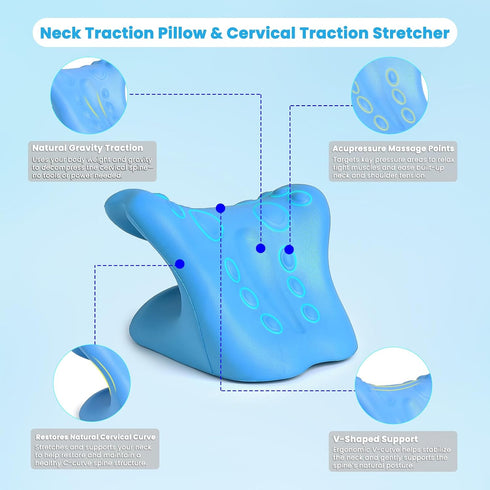 Neck Stretcher Cervical Traction Device, Neck Hump Corrector for TMJ Pain and Shoulder Pain Relief, Neck and Shoulder