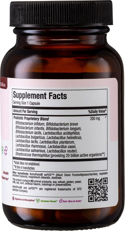Probiotics for Digestive Health and Gut – 15 Strains, 20 Billion CFU Active Organisms - Probiotics for Men and Women with Lactobacillus Rhamnosus – Daily Probiotic for Digestive Support, 30 Capsules