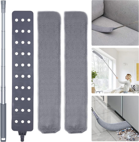 Retractable Gap Dust Cleaner, 60 inches Long Handle, Washable and Retractable Duster Brush for Cleaning