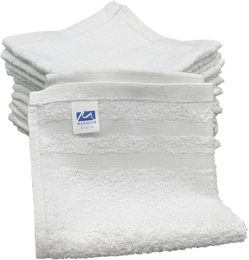 Marquis Mills 60 Pack 12 12 1 Lb Dozen - in x in White Cotton Ribbon Washcloths Rags - Reusable Lt Weight Thin Cloth