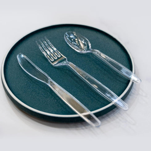 Heavy Duty Plastic Knives, Clear Disposable Party Supply, Pack of 80