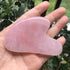 Natural Rose Quartz Gua Sha Massage Tool for Body Skin Facial, Crystal Scraping Board for SPA Therapy