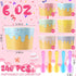 Jingmore 240 Set 6 oz Summer Paper Ice Cream Cups Bulk with Spoons Disposable Sundae Bowls Colorful Paper Dessert Cups
