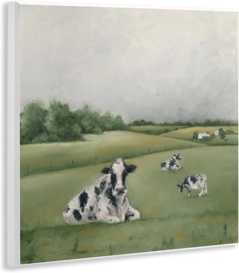 Stupell Industries Dairy Cows Grazing in Rolling Green Field Farms, Designed by Hollihocks Art Wall Plaque