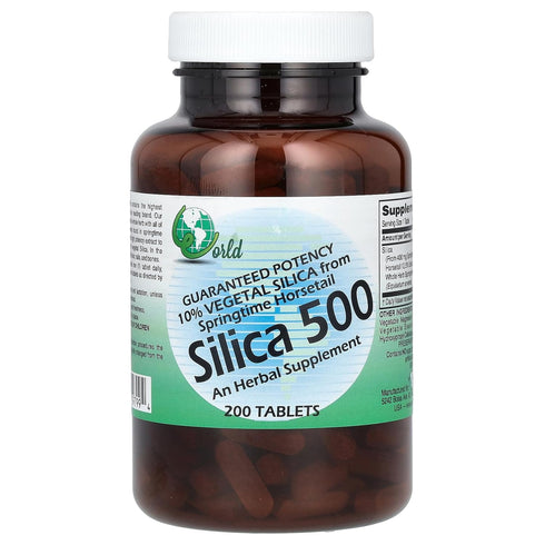 World Organics Silica 500Mg Tabs, 200 Count
