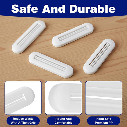 Xinjoduz 10 Pack 2.6" Toothpaste Tube Squeezers, White PP Reusable Toothpaste Dispenser Clip & Tube Squeezer Tool