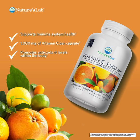 Nature's Lab Vitamin C 1000mg - Supports Immune System Health, 120 Count