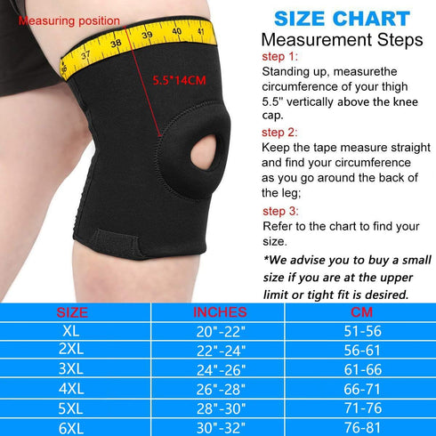 Nvorliy Plus Size Knee Compression Sleeve, Knee Brace for Large Legs, Medical Support for Pain Relief