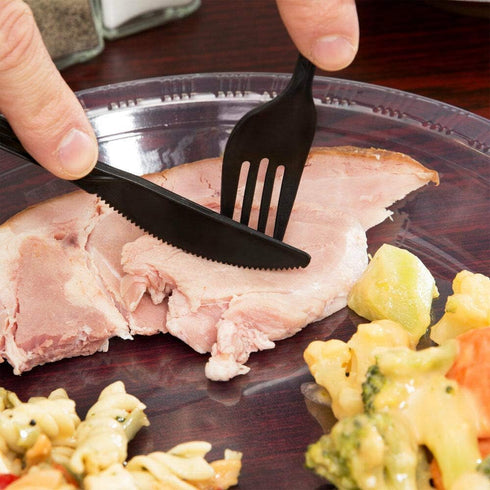100 Plastic Forks Black Medium Weight, Disposable Cutlery for Celebrations, Parties, Events, Everyday Use
