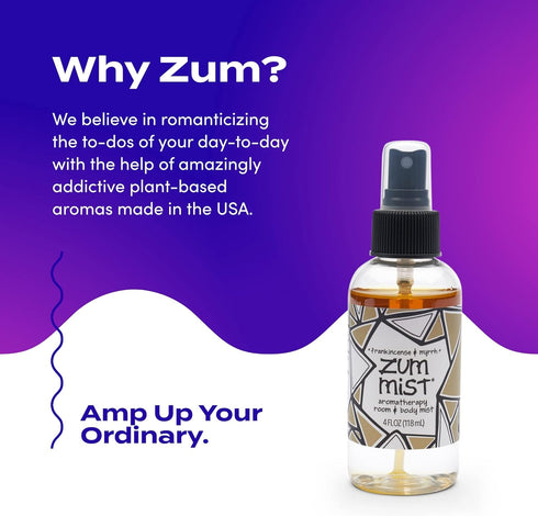 Zum Mist Room and Body Spray - Frankincense and Myrrh - 4 fl oz (2 Pack)