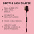 JAPONESQUE Brow & Lash Shaper with 3 Different Spoolie Brushes for Grooming and Shaping Brows