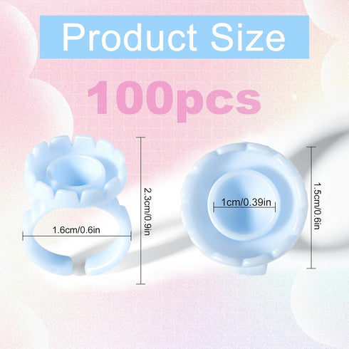 NXJ INFILILA Glue Rings, 100PCS Disposable Plastic for Eyelash Extensions, Nail Art, Tattoo Holder