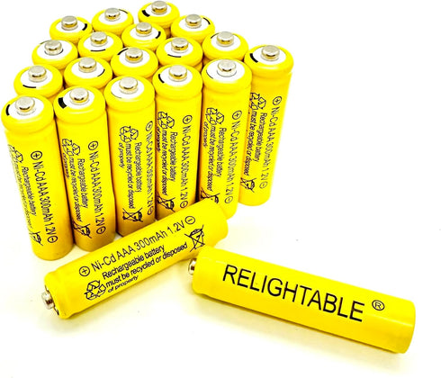 300mAh AAA NiCd 1.2v Rechargeable Batteries Garden Solar Ni-Cd Light LED M (20)