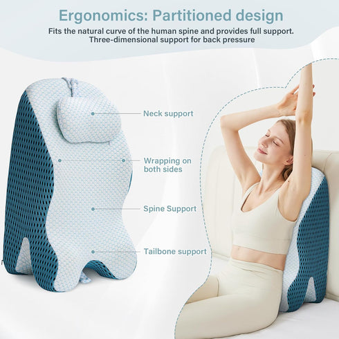 YEERSWAG 165 lbs Ergonomic Wedge Pillow, Prone Pillow for Reading in Bed, Reading Pillow Wedge Memory Foam Back Support