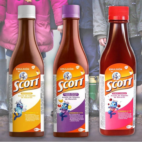 Yahve Pack 2 6.1 oz 180 ml Emulsion de Scott Aceite de hgado de bacalao sabor Cereza - de de fl - - Suplemento diettico