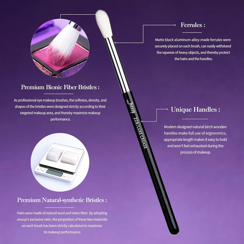 Jessup Eye Makeup Brushes Set, Professional 15pcs with Eyeshadow Blending and Eyeliner Brushes