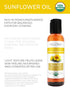 velona USDA Certified Organic Sunflower Oil, 2 Fl Oz - 100% Pure Carrier Oil for Cooking & Skin