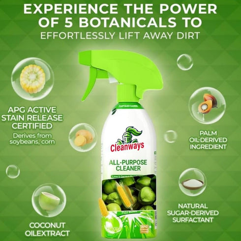 KOQRY (1pcs) Cleanways All Purpose Cleaner,All-Purpose Plant-Based Cleaner,For Kitchen, Bathroom, Quick-Easy Stain