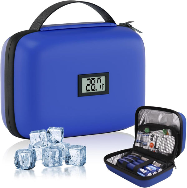 xinjue Insulin Cooler Travel Case with Temperature Display, TSA Approved Diabetic Cooling Bag