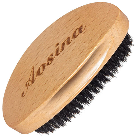 Wave Brush for Men with 100% Natural Beech Wood & Black Boar Hair Bristle, Soft Hairbrush for Beards