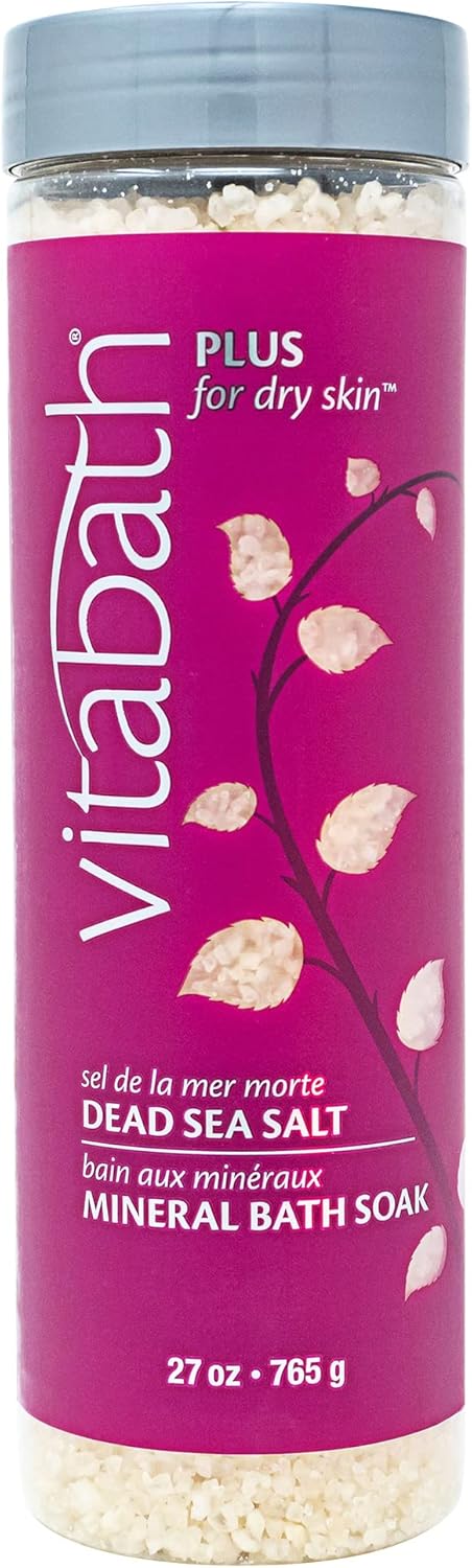 Vitabath Plus for Dry Skin, Mineral Bath Soak with Dead Sea Salts & Botanical Oils, 27 oz