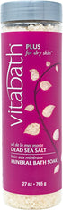 Vitabath Plus for Dry Skin, Mineral Bath Soak with Dead Sea Salts & Botanical Oils, 27 oz