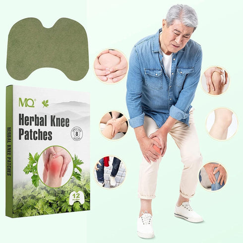 MQ 12 Count Knee Patches - Heat Patches for Knee Relief, Warming Herbal Patches for Long-Lasting Pain Relief
