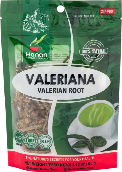 Hanan Valerian Root 2.1oz (60g) - Loose Herb Valeriana Herbal Tea from Peru, Nature’s Calming Supplement