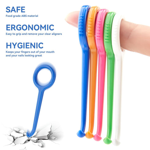 DLENP 25PCS Aligner Remover Tool, 5 Colors Clear Aligner Removal Tool for Invisalign Removable Retainers and Braces