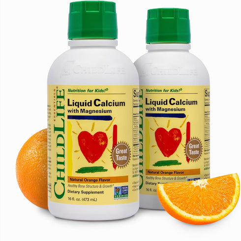 ChildLife Essentials Liquid Calcium Supplement for Kids - Baby Calcium with Magnesium, Zinc, Vitamin D3 - Orange