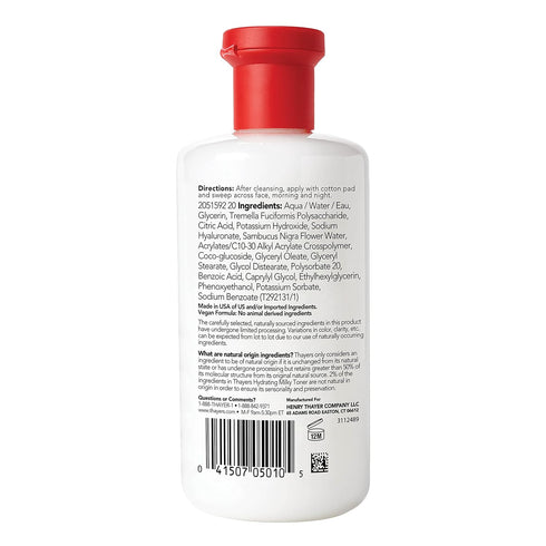 THAYERS Milky Face Toner with Snow Mushroom and Hyaluronic Acid, Natural Gentle Toner for Sensitive Skin