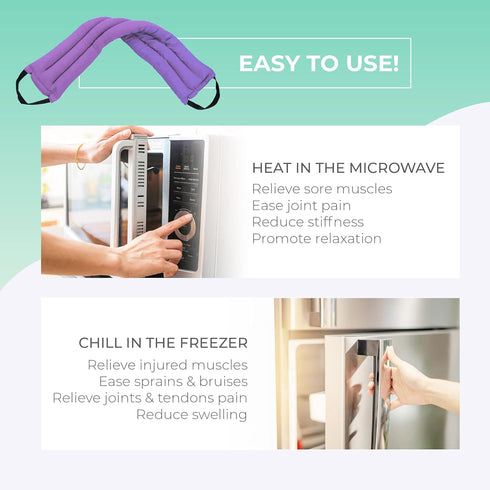 Microwavable Heating Pads for Lower Back, Neck, and Shoulder Pain Relief - Moist Heat Pack for Muscles and Joints - 1