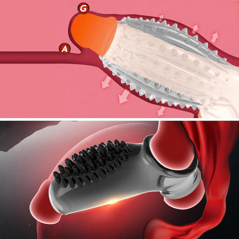 ReptiLeisure 2 Penis Sleeves Reusable Cock Rings, Pcs Cock Sleeves Enlarger Penis Extender Delay Ejaculation Male Sex