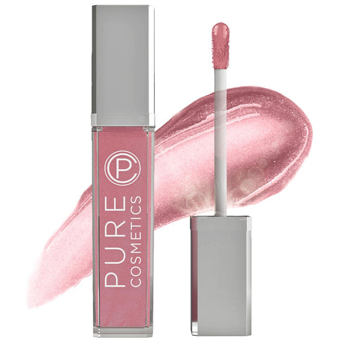 Pure Cosmetics Pure Illumination Lip Gloss - Pouty Pink - Non-Sticky, Moisturizing, LED-lit Applicator w/Side Mirror
