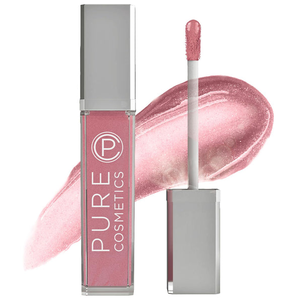 Pure Cosmetics Pure Illumination Lip Gloss - Pouty Pink - Non-Sticky, Moisturizing, LED-lit Applicator w/Side Mirror