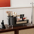 Rotating Large Capacity Cosmetic Display Case - Black Bathroom Counter Organizer for Skincare & Cosmetics