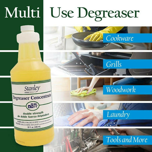 Stanley Degreaser Concentrate with Stainless Steel Scrubbers Heavy Duty Cleaner for Grease, Grime, Pots, Pans & Kitchen